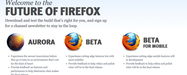 la beta 5 pointe déjà son nez : Mozilla sort Aurora et un système de "channel" de mise à jour, à la Chrome.