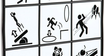 ces stickers ultra-résistants eau et UV, qui représente les logo de "sécurités" d'Aperture Science, feront fureur chez vous
