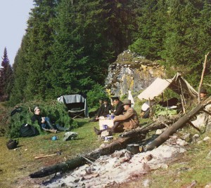 Overnight Camp by a Rock on the Bank of the Chusovaia River