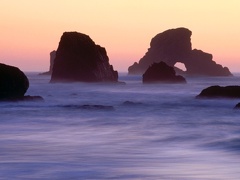 Evening Falls over Sea Stacks  Ecola State Park 